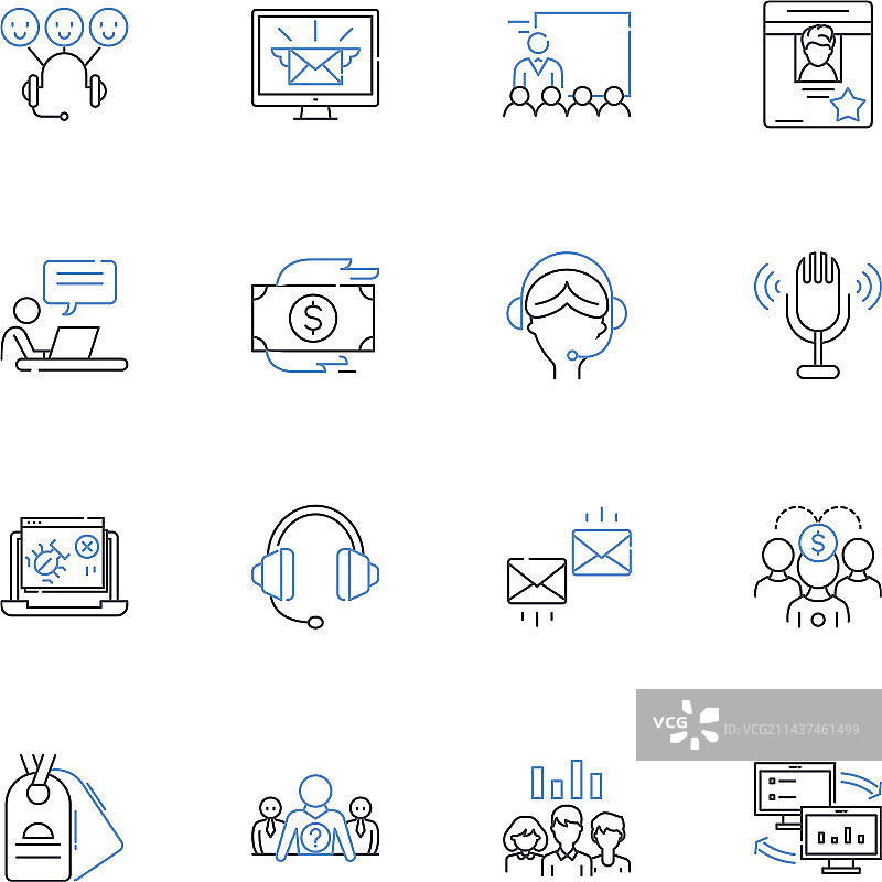 行业协会线性图标合集图片素材