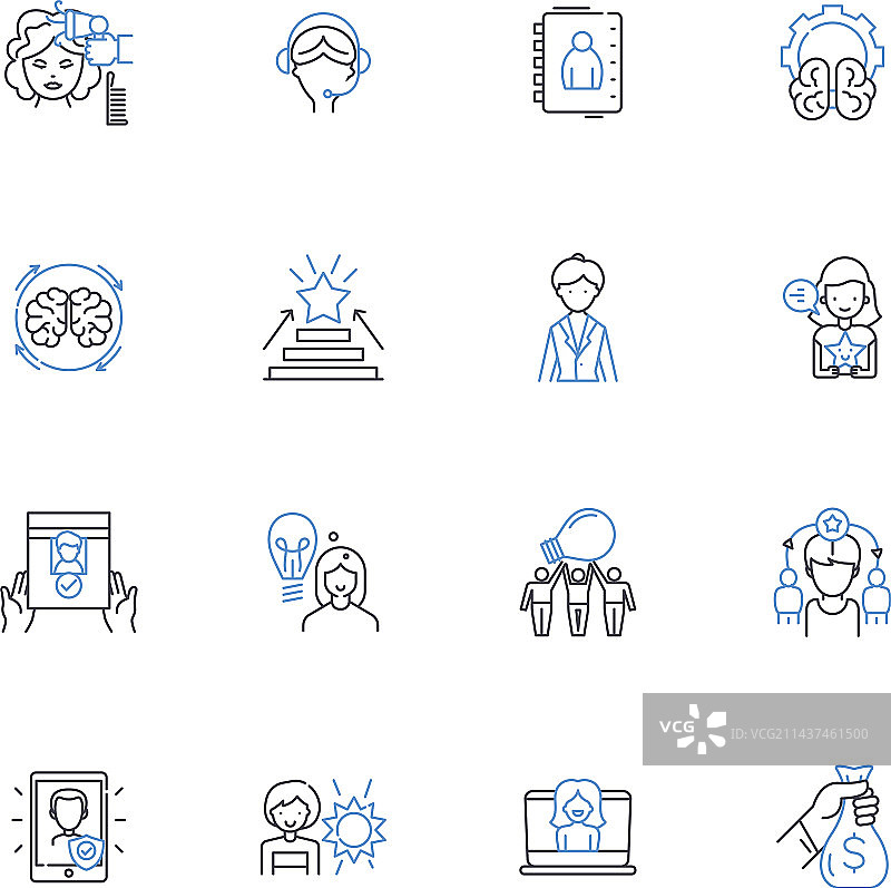 顾问线性图标集合顾问专家图片素材
