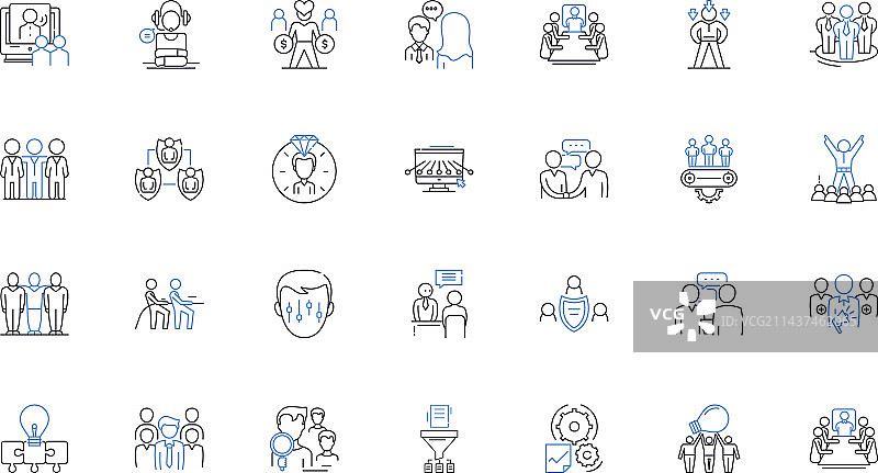合伙人线性图标合集图片素材