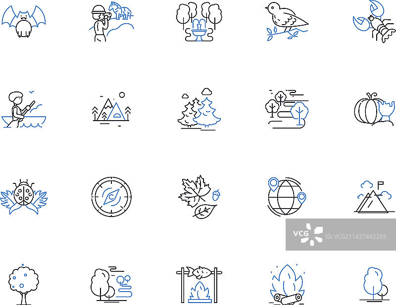 原始环境线性图标合集图片素材