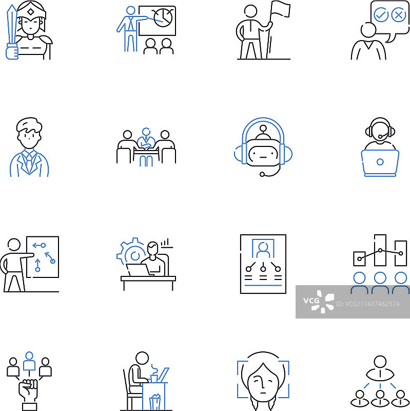 联盟线条图标合集：团结与兄弟情谊图片素材