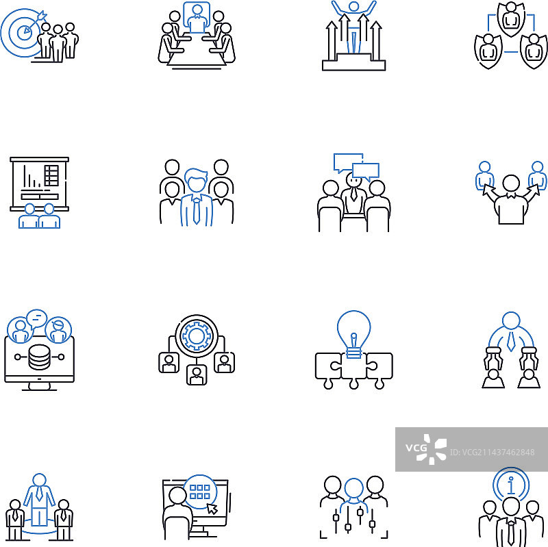 圆桌会议线性图标图片素材