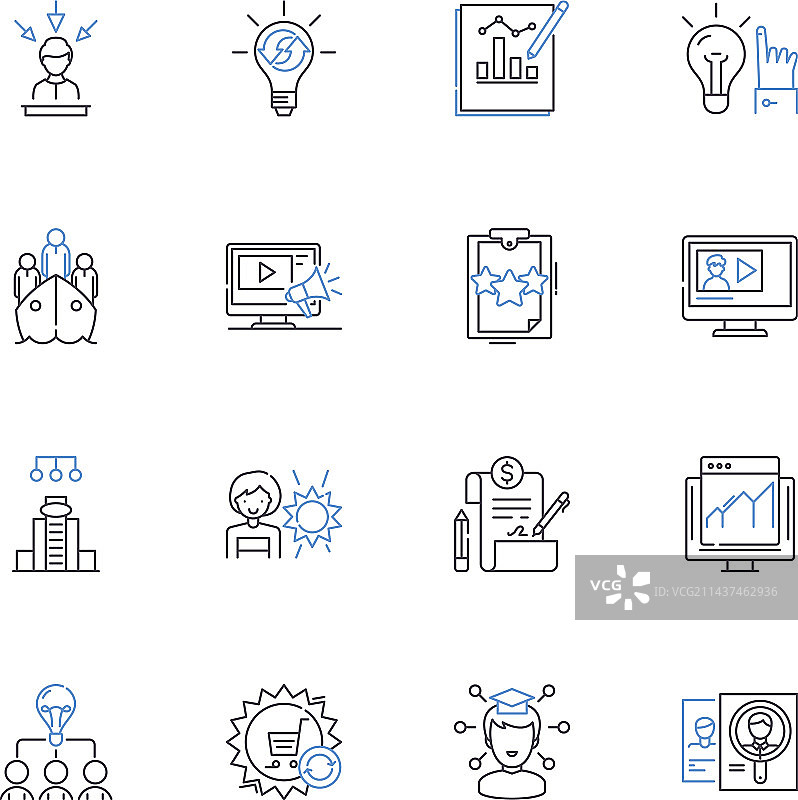 配方和食谱线性图标合集图片素材