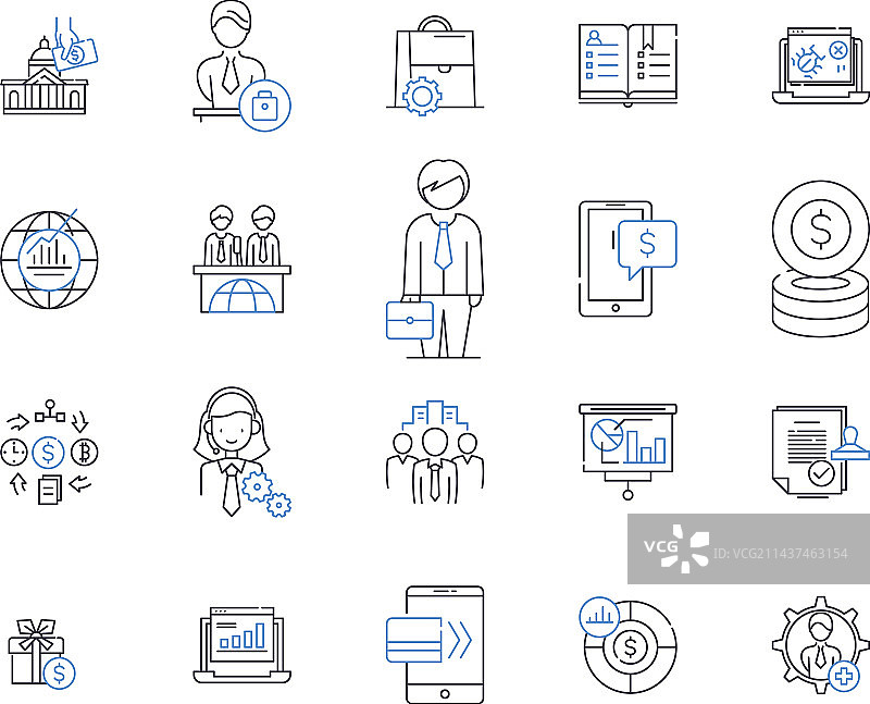 企业整合线性图标合集图片素材