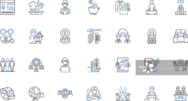 观众互动线性图标合集图片素材