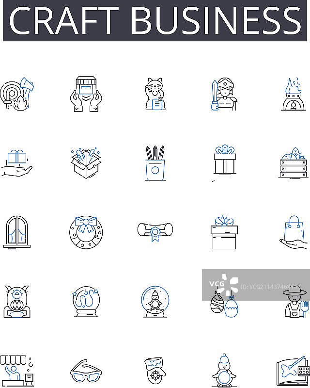 手工艺商业线性图标合集图片素材