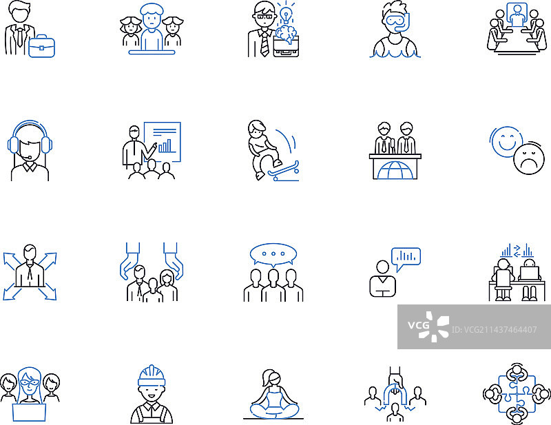 舒适服装线条图标合集图片素材