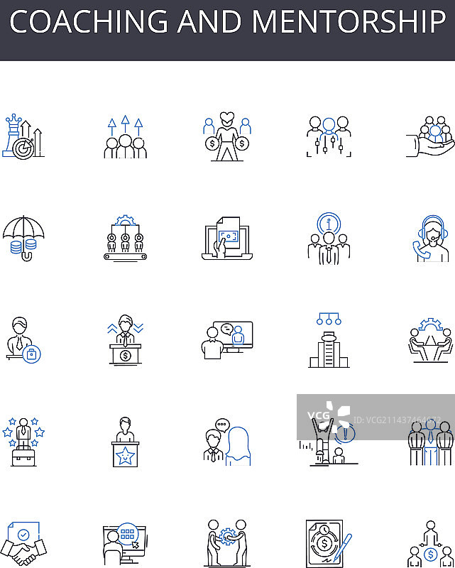 指导与导师直线图标合集图片素材