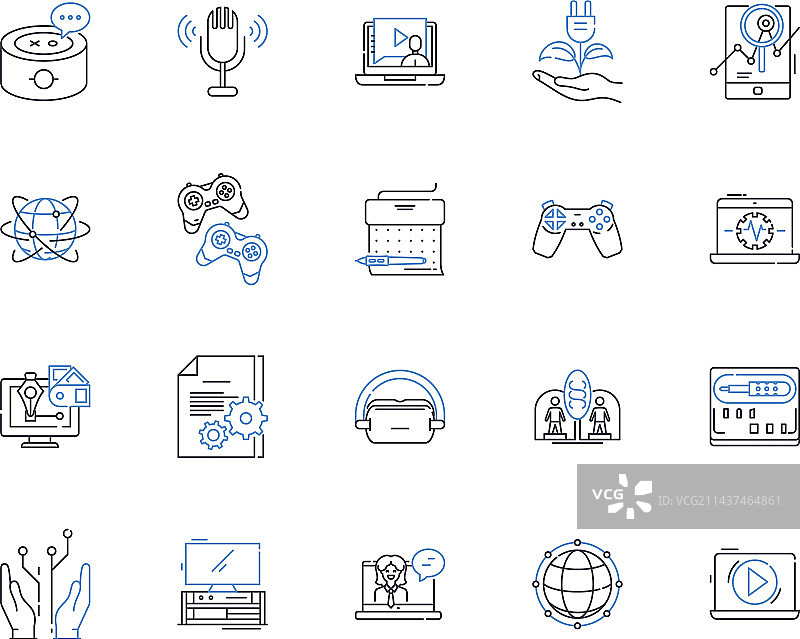 平板电脑销售网点线性图标合集折扣图片素材