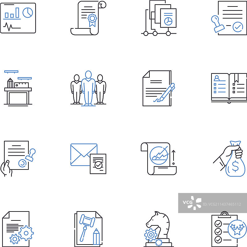 制造业管理线性图标合集图片素材