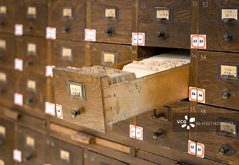 北京大学图书馆的目录柜图片素材