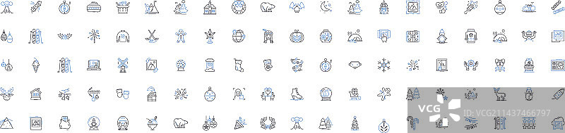 圣诞季线条图标合集图片素材
