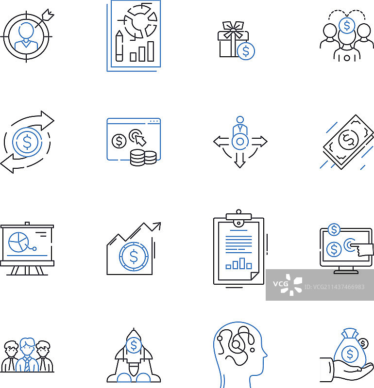 神经科学线性图标合集：突触图片素材