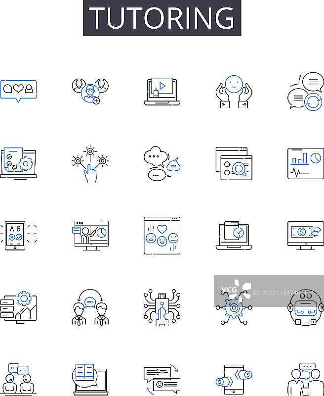 辅导线性图标合集：教练图片素材