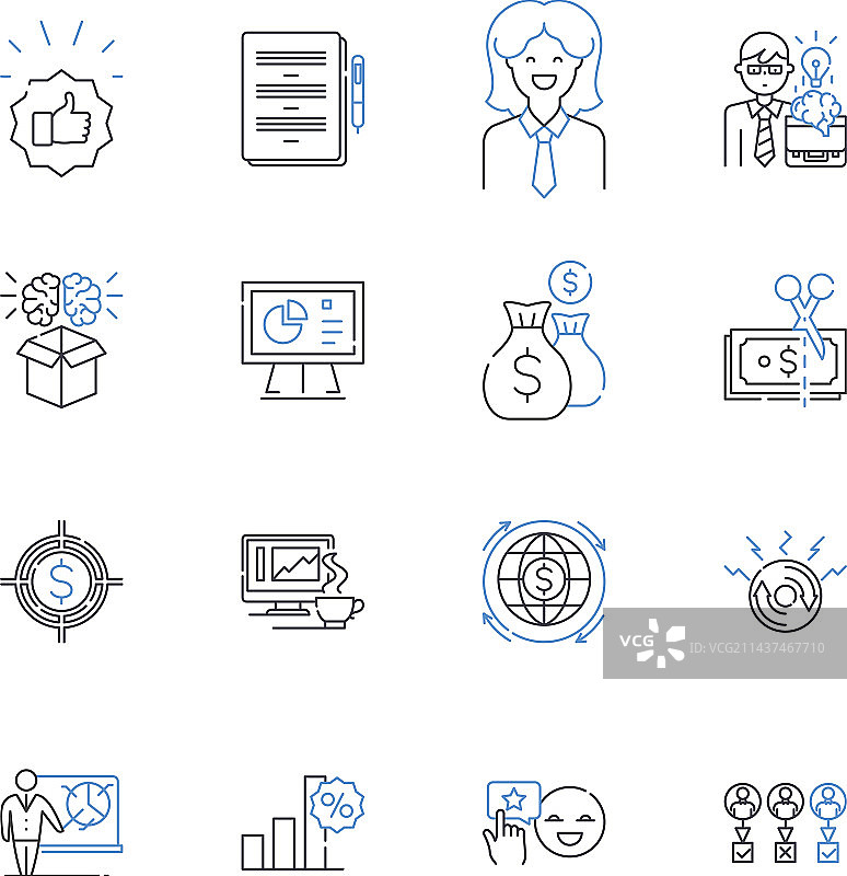 生产检验线性图标合集图片素材