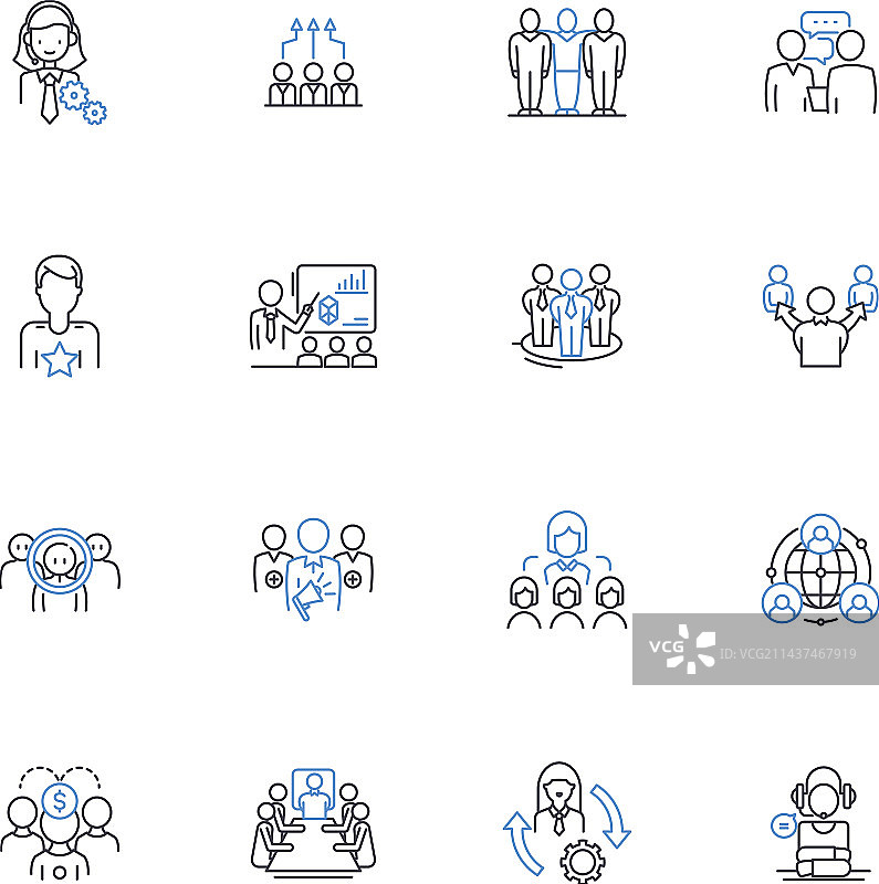 管理层级线性图标合集图片素材