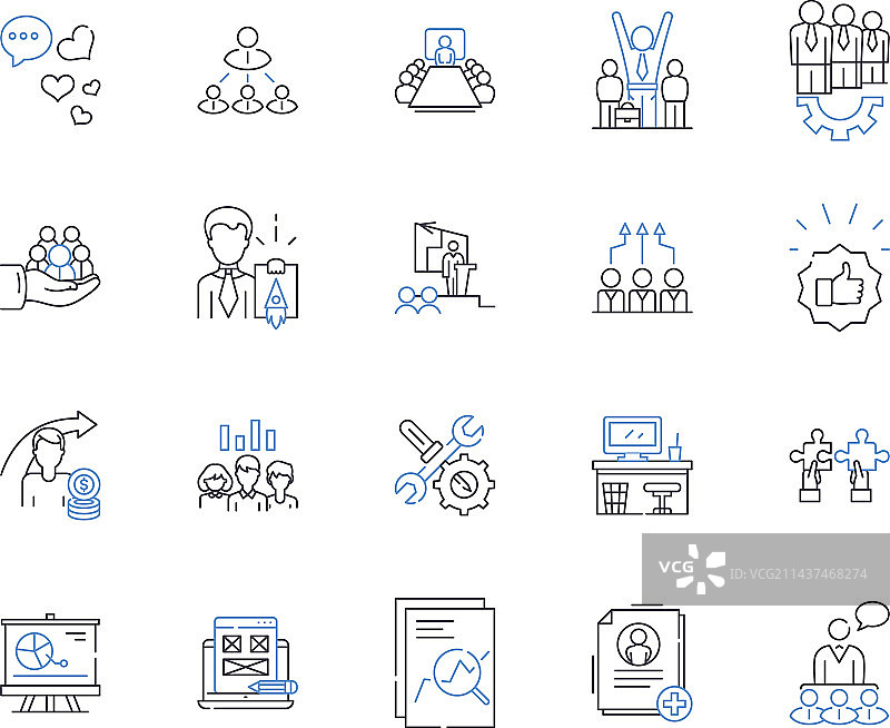 金融预测线性图标合集图片素材