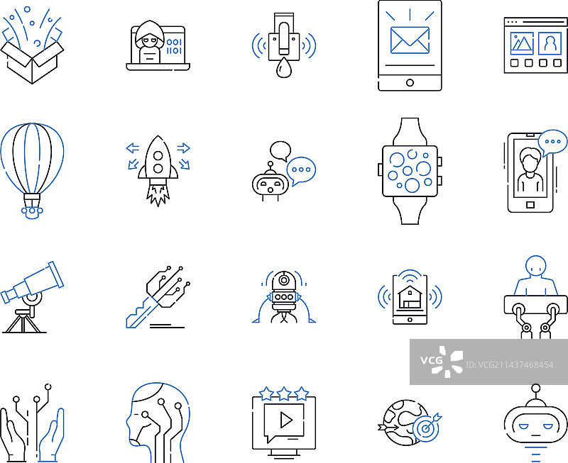 实验科学线性图标合集图片素材