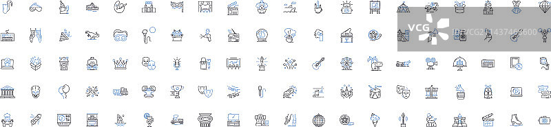 在线广告线性图标图片素材