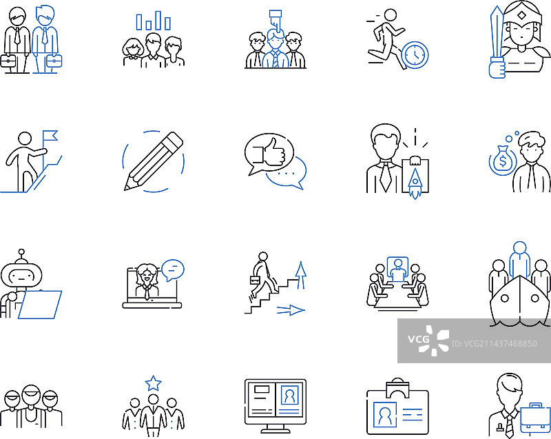 追逐狩猎线性图标合集图片素材