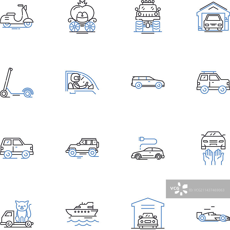 搬迁移动线性图标合集图片素材