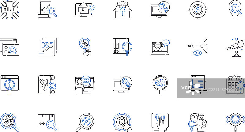 评估检查线性图标合集图片素材