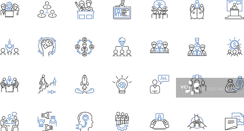 群组徽章线性图标合集图片素材