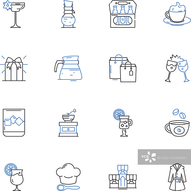 书店线性图标集：小说图片素材