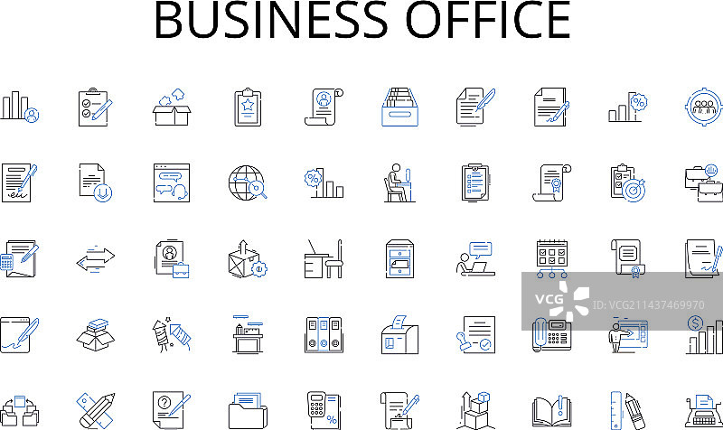 商务办公线性图标合集：库存管理图片素材
