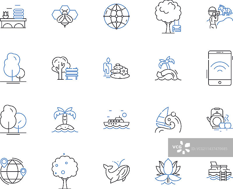 城市街头艺术涂鸦线性图标图片素材