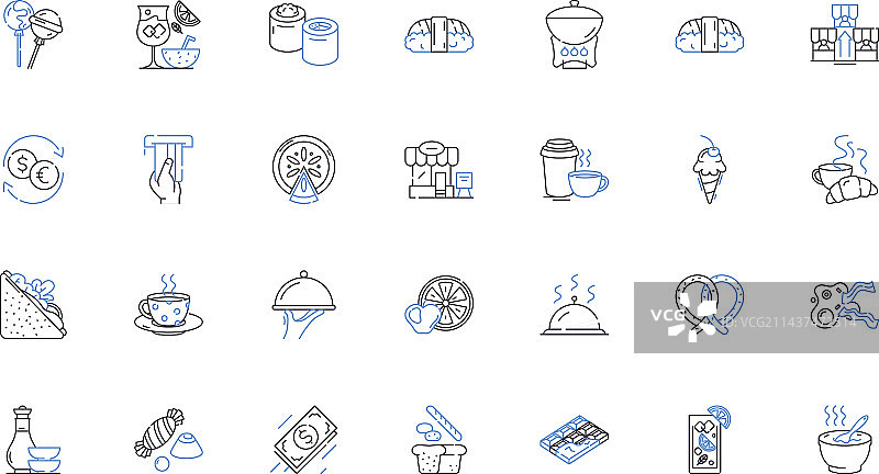 酒吧管理线性图标系列库存图片素材