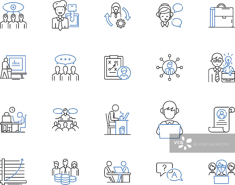 任务计划线性图标集合图片素材