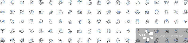 扩展线性图标集合：增长图片素材