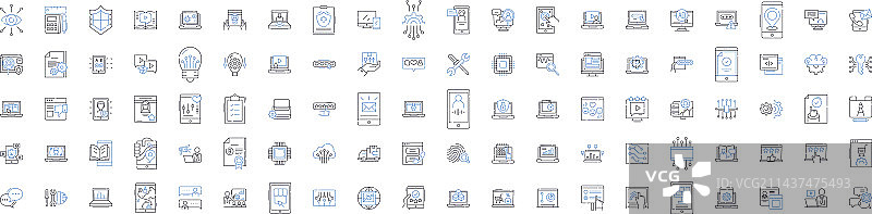 电商购物零售线性图标合集图片素材
