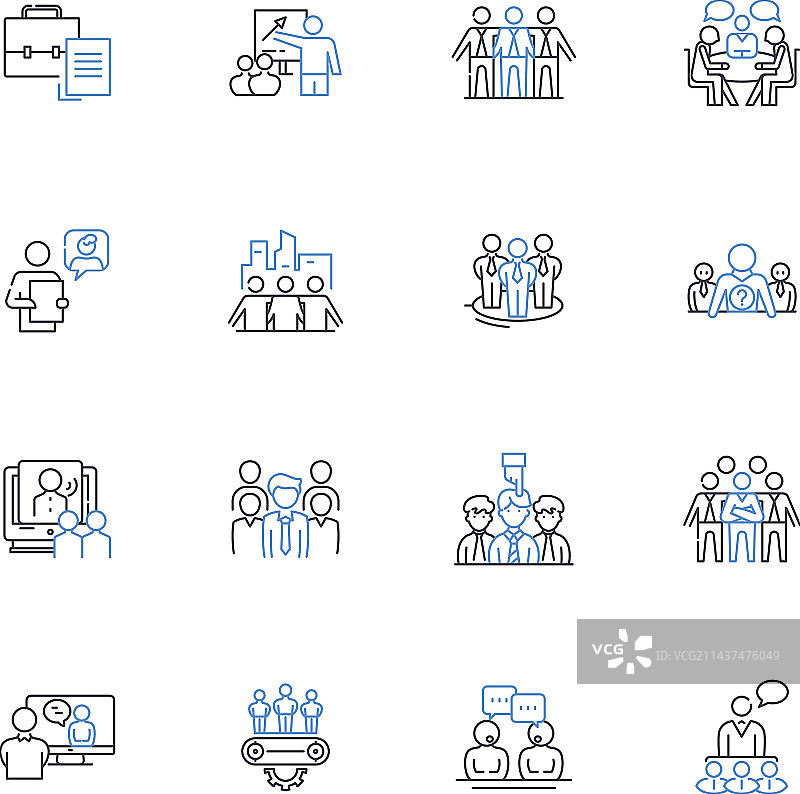 贸易模型线条图标集合图片素材