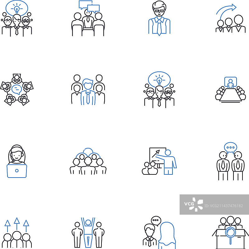 管理层方向线性图标合集图片素材