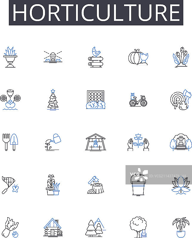 园艺线性图标合集：木材原木图片素材