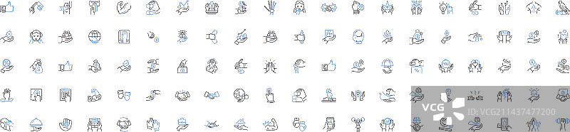 手指线条图标合集图片素材