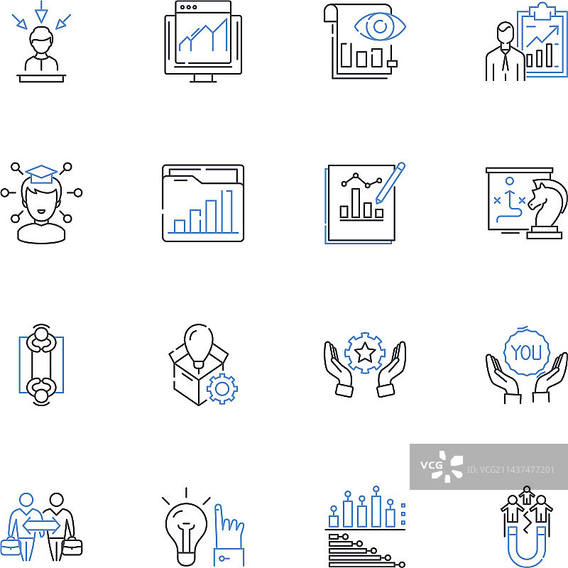 设计和开发线性图标合集图片素材