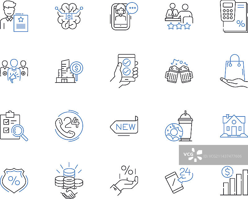 外汇市场线性图标系列图片素材