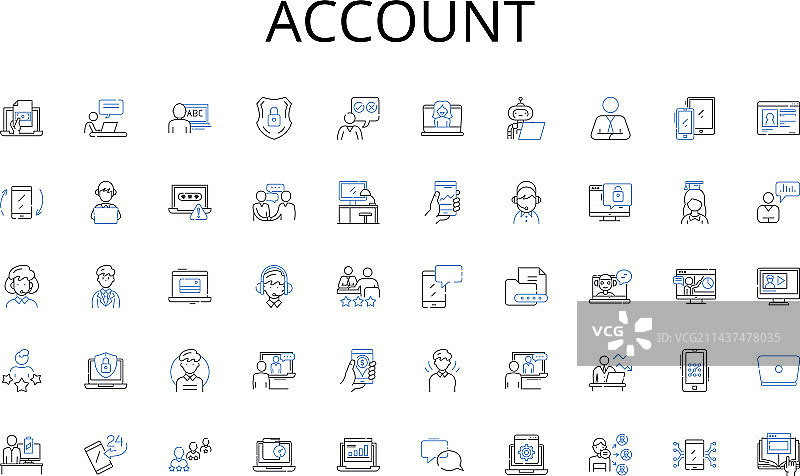 账户线条图标糖果合集图片素材