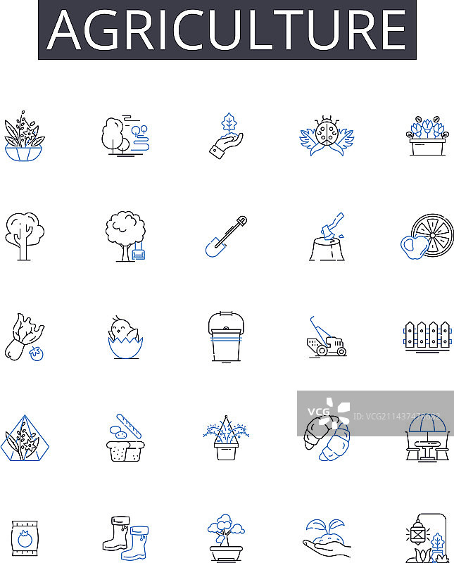 农业线性图标合集图片素材