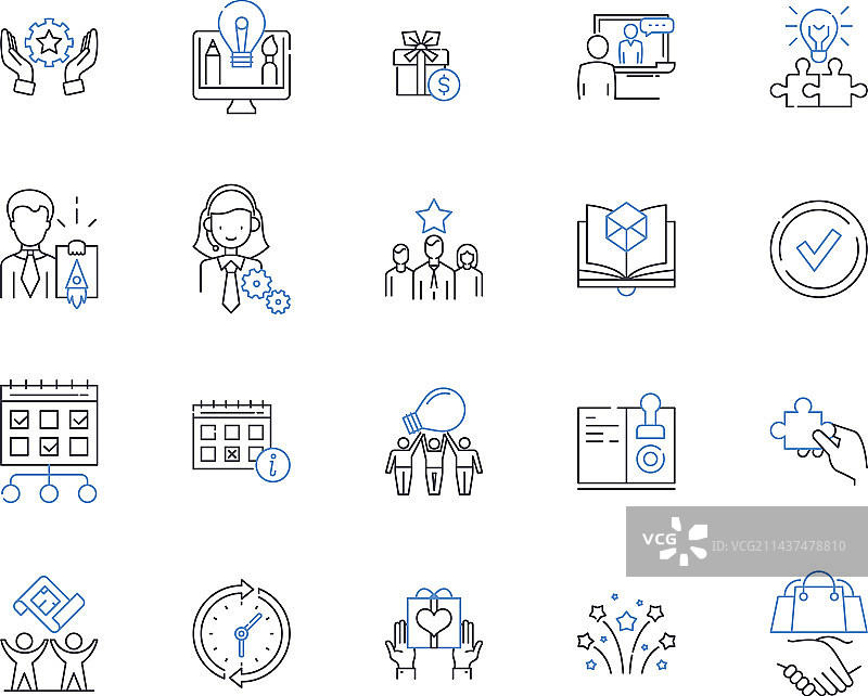 创收线性图标集合销售图片素材