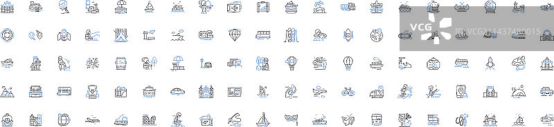 漫游游牧民族线性图标合集，含旅行癖图片素材