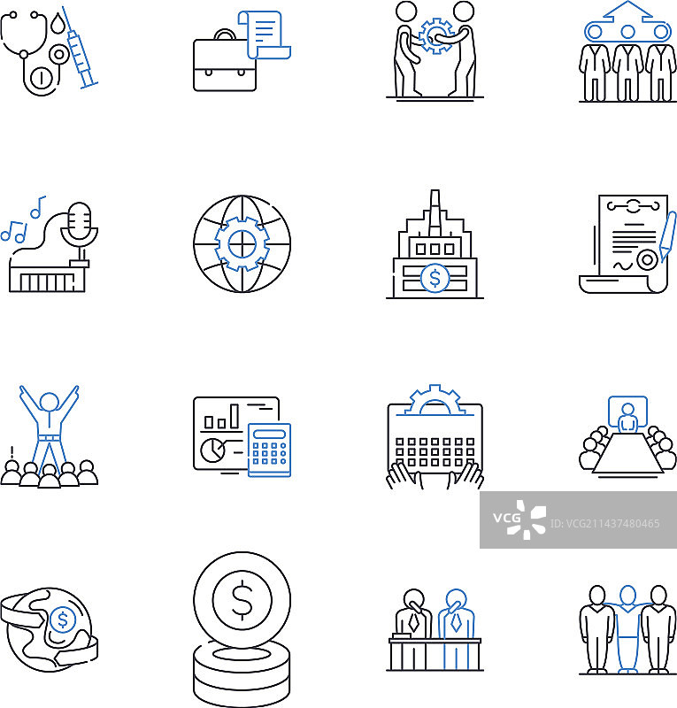 专业领域线性图标合集图片素材