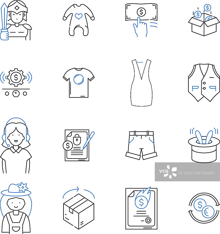服装生产线图标合集，量身定制图片素材