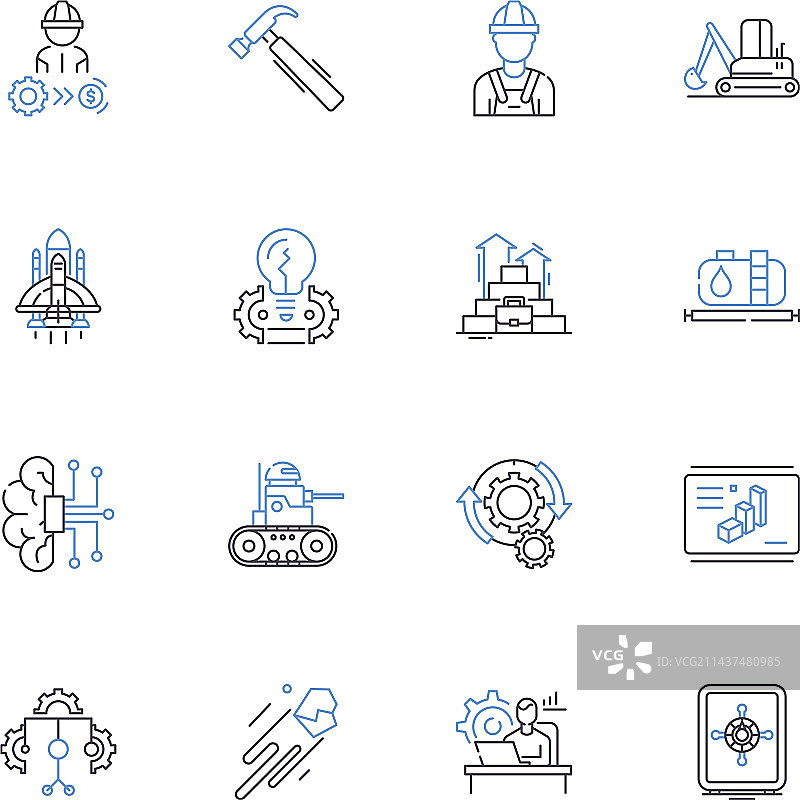 追逐线性图标合集图片素材