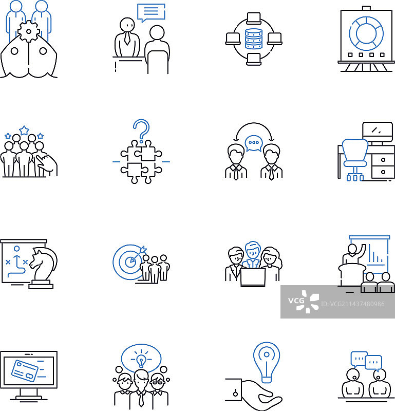 人力资源线性图标合集：人才图片素材