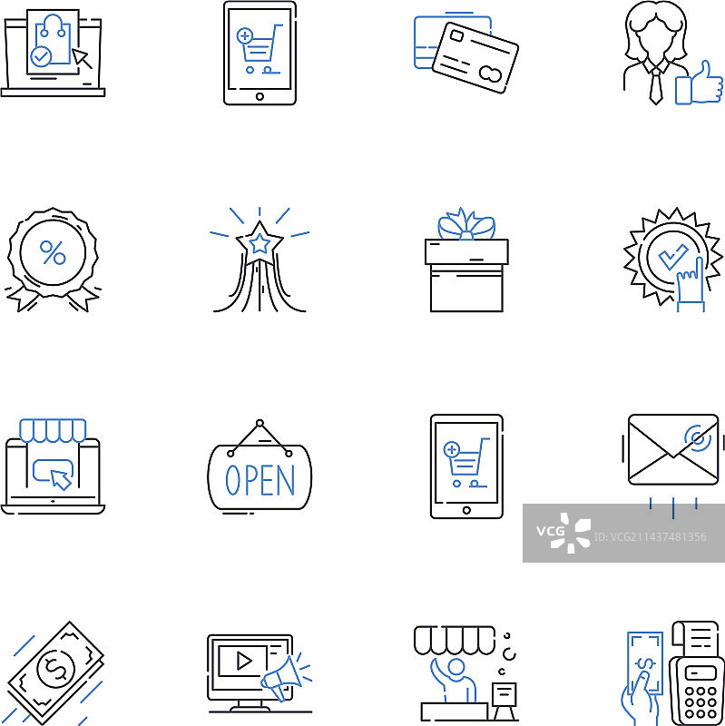 仓库线条图标合集：物流图片素材