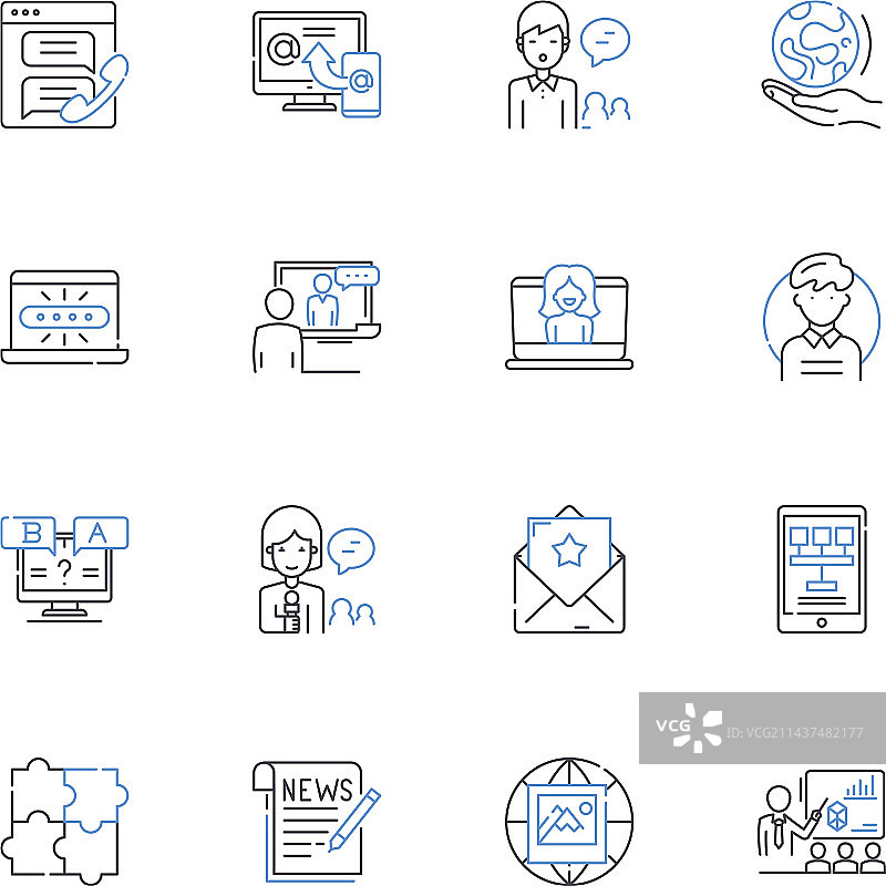 地理信息线性图标合集图片素材